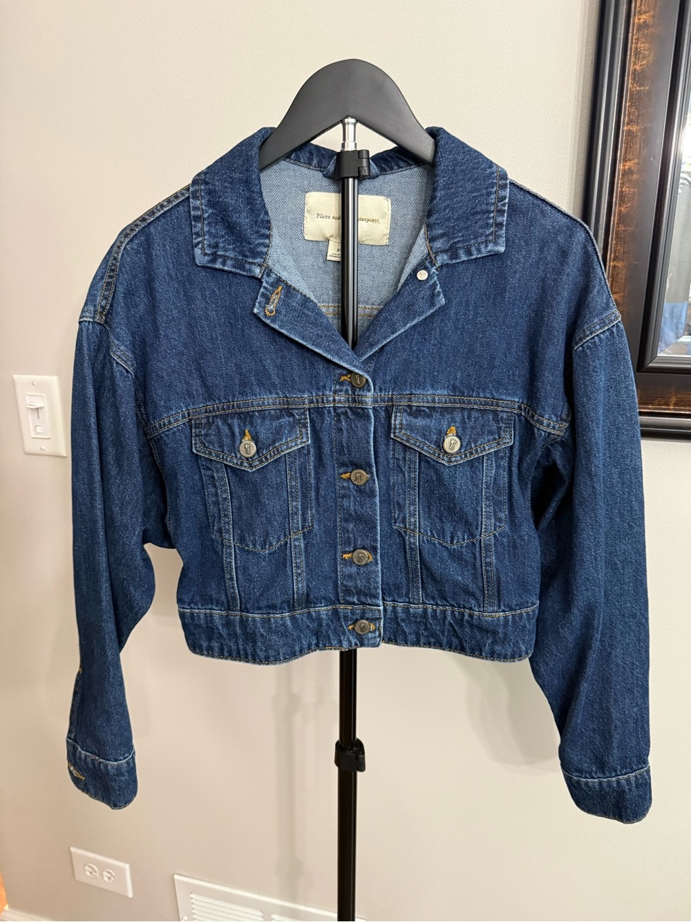 Pilcro and the Letterpress Cropped Indigo Denim Jacket